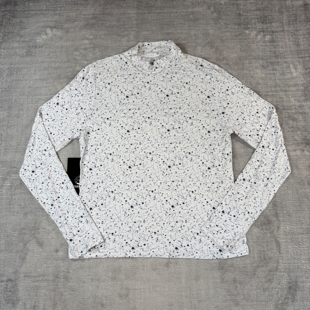FORAY GOLF Shirt Womens Large White Constellation Star Performance Long Sleeve